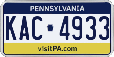 PA license plate KAC4933
