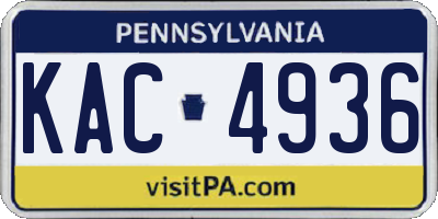 PA license plate KAC4936