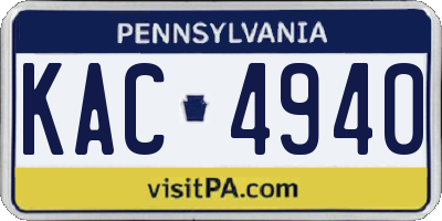 PA license plate KAC4940