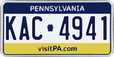 PA license plate KAC4941