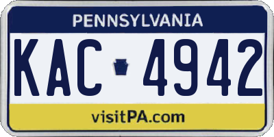 PA license plate KAC4942