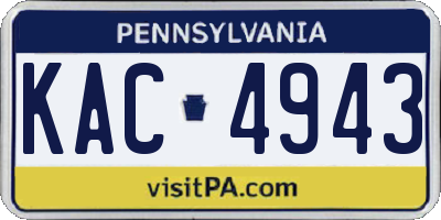 PA license plate KAC4943