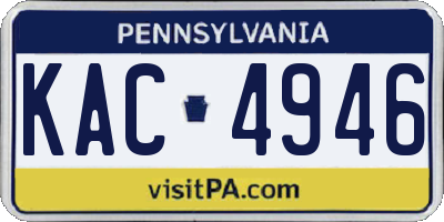 PA license plate KAC4946