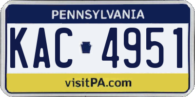 PA license plate KAC4951