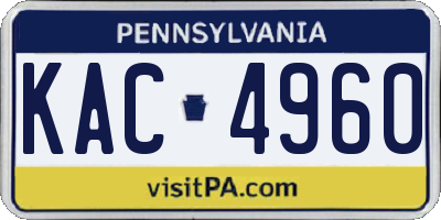 PA license plate KAC4960