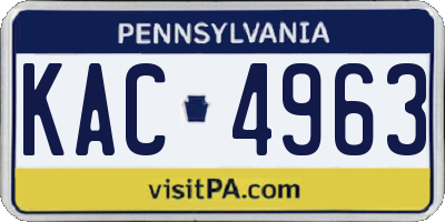 PA license plate KAC4963