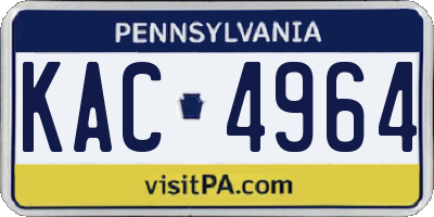 PA license plate KAC4964