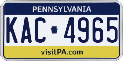 PA license plate KAC4965