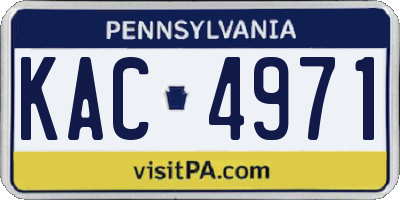 PA license plate KAC4971