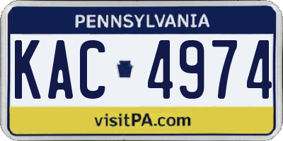 PA license plate KAC4974