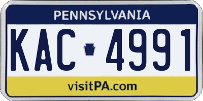 PA license plate KAC4991