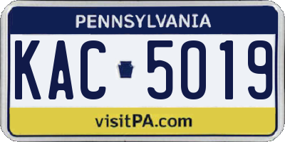 PA license plate KAC5019