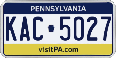 PA license plate KAC5027