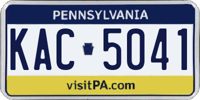 PA license plate KAC5041