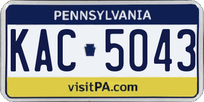 PA license plate KAC5043