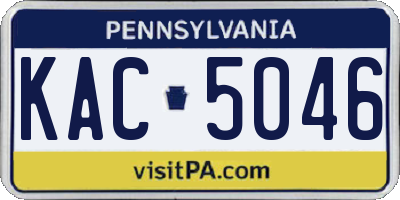 PA license plate KAC5046