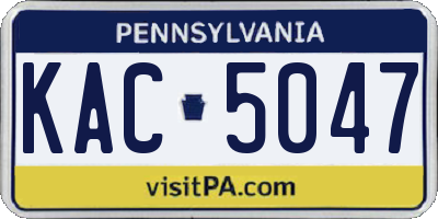 PA license plate KAC5047