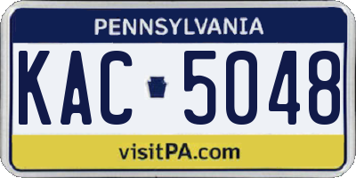 PA license plate KAC5048