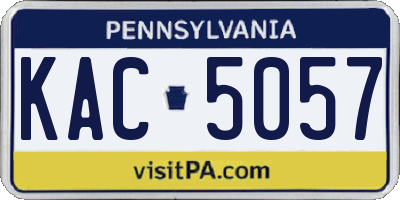 PA license plate KAC5057