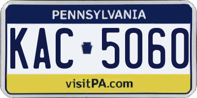 PA license plate KAC5060