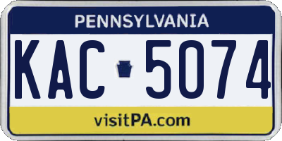 PA license plate KAC5074