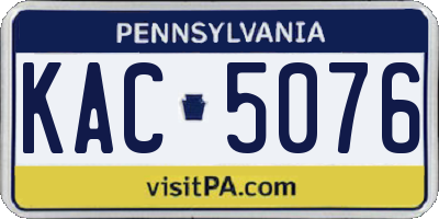 PA license plate KAC5076