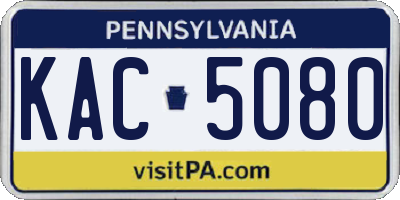 PA license plate KAC5080