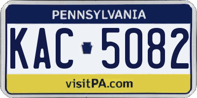 PA license plate KAC5082