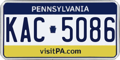 PA license plate KAC5086