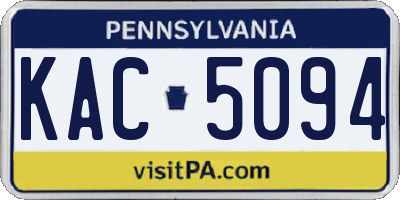 PA license plate KAC5094