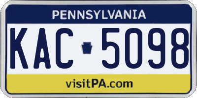 PA license plate KAC5098