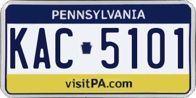 PA license plate KAC5101