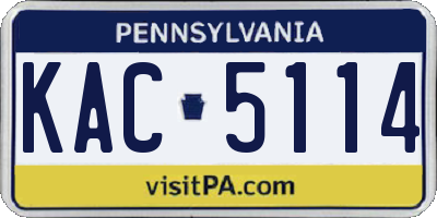 PA license plate KAC5114