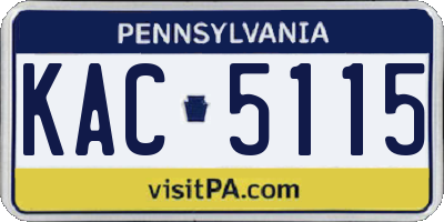 PA license plate KAC5115