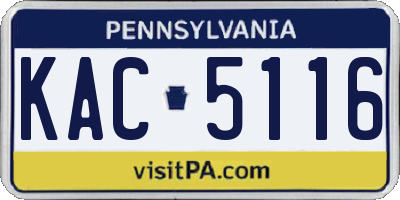 PA license plate KAC5116