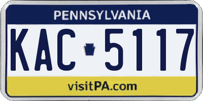 PA license plate KAC5117
