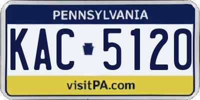 PA license plate KAC5120