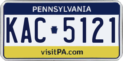 PA license plate KAC5121