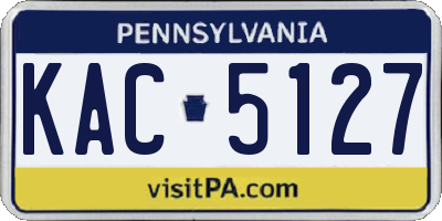PA license plate KAC5127