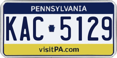 PA license plate KAC5129