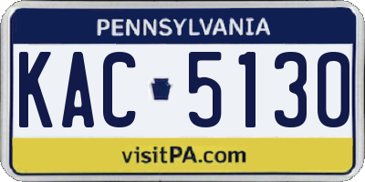 PA license plate KAC5130