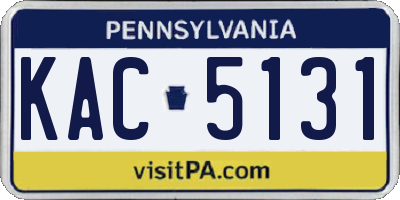 PA license plate KAC5131