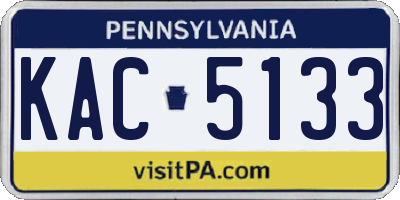 PA license plate KAC5133