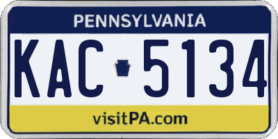 PA license plate KAC5134