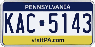 PA license plate KAC5143