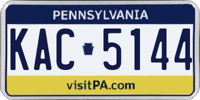 PA license plate KAC5144