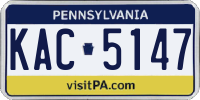 PA license plate KAC5147