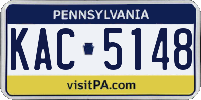 PA license plate KAC5148