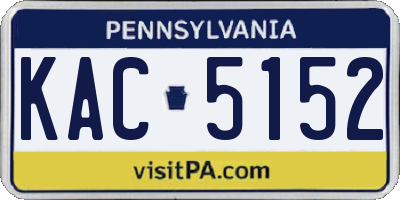 PA license plate KAC5152