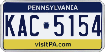 PA license plate KAC5154